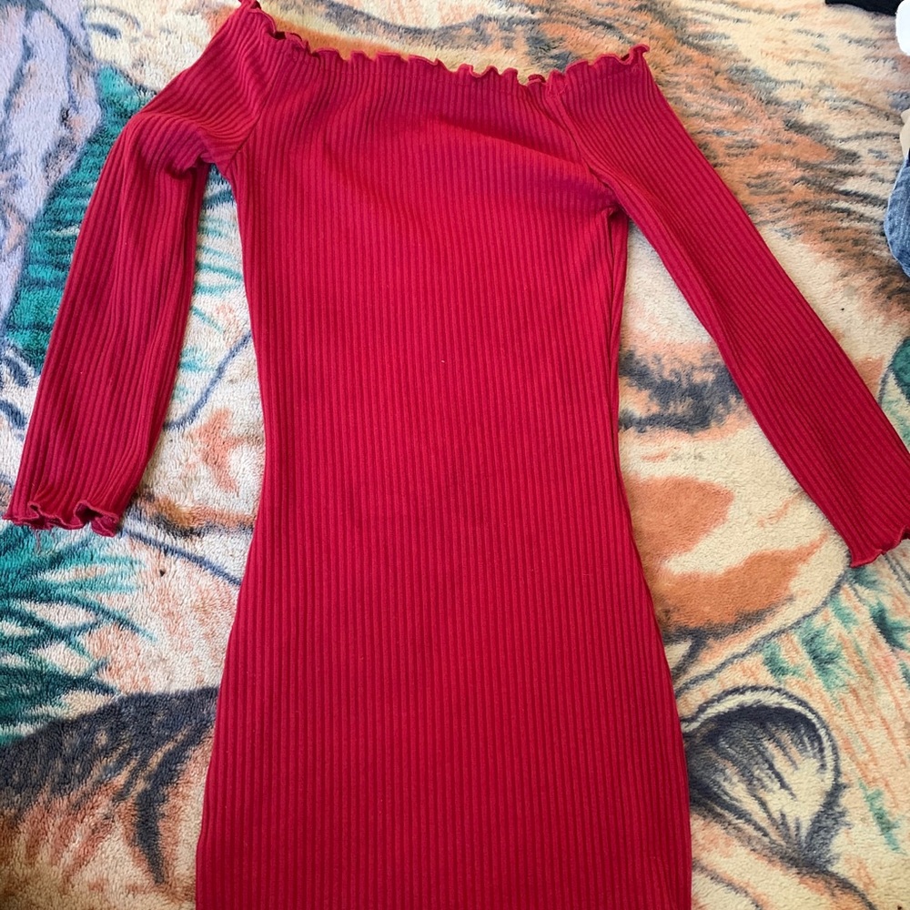 Petite red dress